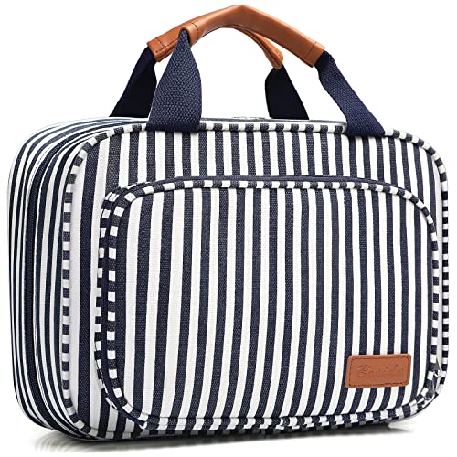 Bosidu Hanging Travel Toiletry Bag,Large Capacity Cosmetic Travel Toiletry Organizer for Women with 4 Compartments & 1 Sturdy Hook,Perfect for Travel/Daily Use/Christmas - color: z-Blue