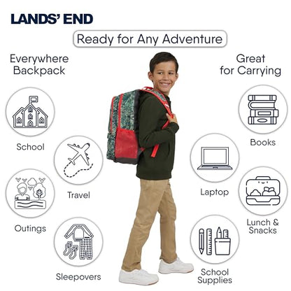 Lands' End Unisex Kids Large ClassMate Lightweight Durable Elementary School Backpack, Dusty Olive - color: Dusty Olive