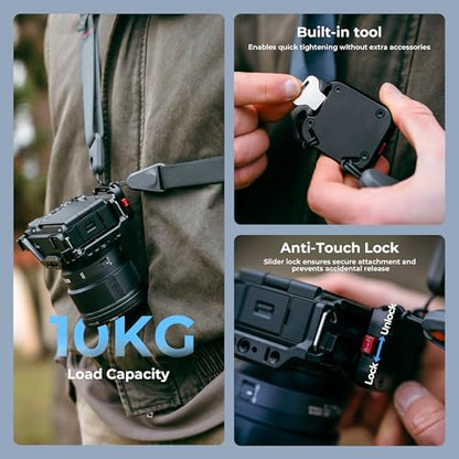 FREEWELL Camera Strap Quick Release Clamp, Compatible with DSLR, Mirrorless, and Digital Cameras, Supports Up to 10KG - style: Camera Strap Quick Release Clamp