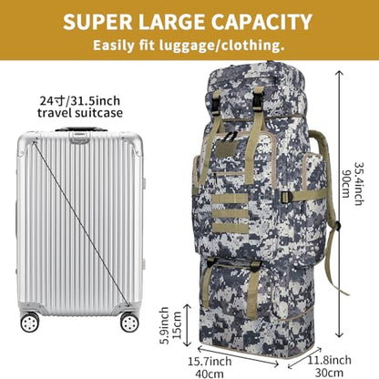 Hiking Backpack, 100L Large Camping Backpack, Expandable Waterproof MOLLE Rucksack, Outdoor Sport Travel Daypack Military Tactical Back pack for Men Women (Camouflage) - color: 100l Camo
