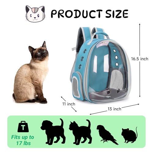 Cat Bubble Backpack Carrier for Small Medium Dogs Cats Carrying Bag, Airline Approved Pet Travel Carrying Bag Dog Hiking Walking Outdoor Backpack (Blue) - color: Blue