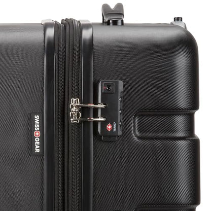 SwissGear 7366 Signature Hardside Expandable Luggage with Spinner Wheels, TSA Lock, Black, Checked-Medium 23-Inch - color: Black, size: Checked-Medium 23-Inch
