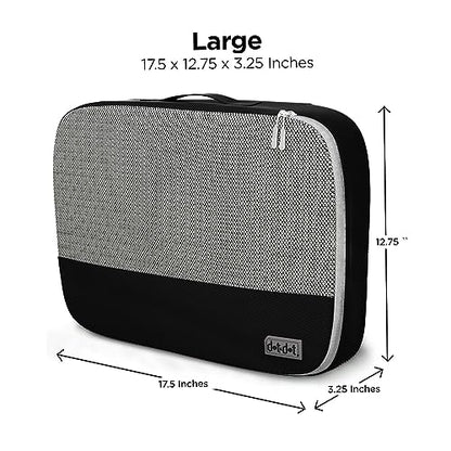 Dot&Dot Large Packing Cubes for Travel - Durable Mesh & Honeycomb Fabric Suitcase Organizer with Zipper Closure, Lightweight Expandable Clothes Bags for Carry On Luggage, 4 Pack Set - color: 4pc Black - Large