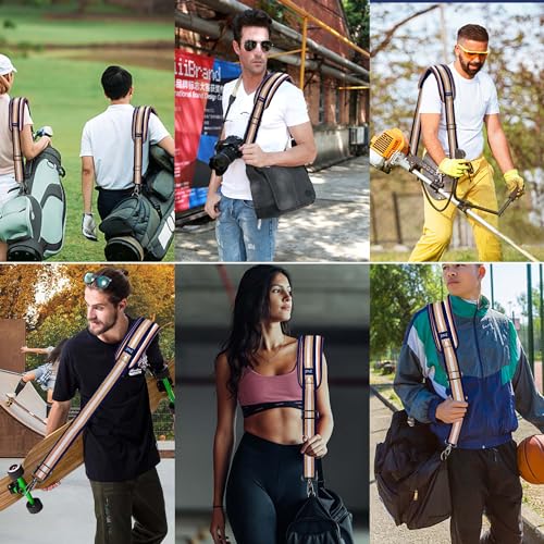 ZINMARK Shoulder Strap 59 inch, Extra-Thick Fixed Cushion Pad and Dual Clasps Universal Replacement Strap for Bags, Camera, Crossbody，Lawn mower Blue Gold Jacquard - color: Blue Gold Jacquard