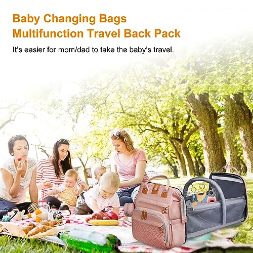 Astro alan Baby Diaper Bags with Changing Station, Waterproof Diaper Bag Backpack for Moms Dads with USB Charging Port, Baby Shower Gifts, Large Capacity diaper backpack, Pink - color: Pink
