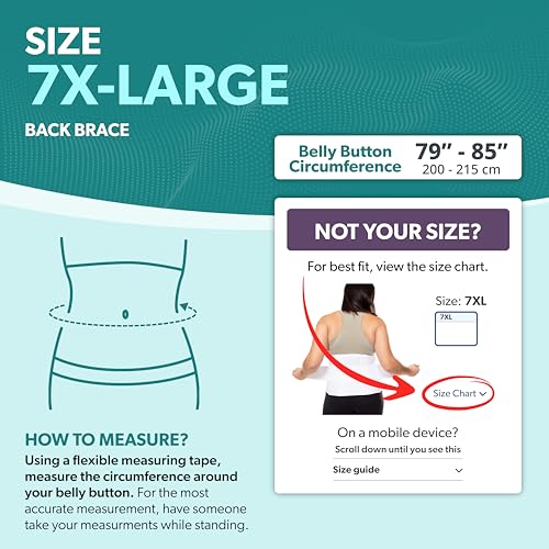 BraceAbility Plus Size Back Brace for Lower Back Pain - Bariatric Big and Tall Lumbar Back Support Belt Girdle for Injury Recovery and Pain Relief in Extra Large, Obese Women and Men (7XL) - size: 7XL