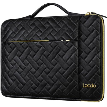 Lacdo 360° Protective 14 Inch Laptop Sleeve Case for HP Lenovo Dell ASUS Acer Chromebook 14 / HP Stream 14 / Dell Inspiron 14 / Lenovo IdeaPad 14 / Acer Spin/ASUS ZenBook Computer Bag, Elegant Black - color: Elegant black, size: 14 Inch