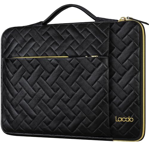 Lacdo 360° Protective Laptop Sleeve Case for 14 inch New MacBook Pro M5 Pro/Max A3426 A3427 (2026), M5/M4/M3/M2/M1 A3434 A3112 A3401 A3185 A2918, 13.8 inch Surface Laptop Computer Bag, Elegant Black - color: Elegant black, size: New MacBook Pro 14 Inch