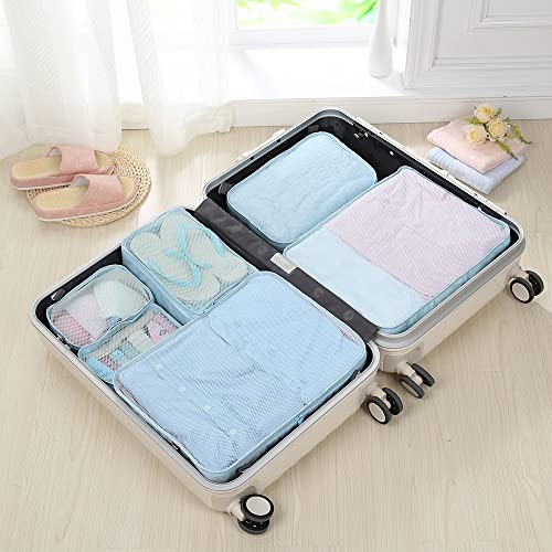 JJ POWER Travel Packing Cubes, Luggage Organizers with Shoe Bag - color: Blue