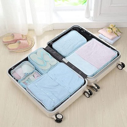 JJ POWER Travel Packing Cubes, Luggage Organizers with Shoe Bag - color: Blue