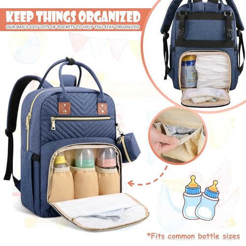 Tenot Baby Diaper Bag Backpack, Travel Diaper Bags for Baby Girl Boy Large Capacity Baby Bag Backpack for Women Peacock Blue - color: Peacock Blue