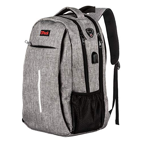 OPACK Travel Laptop Backpack, Business Anti Theft Slim RFID Blocking pocket Durable 15.6 Inch Laptops Backpack, USB Charging Port, Water Resistant College Laptop Bag