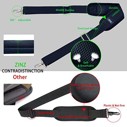 ZINZ 79 inch Shoulder Strap, Extra-thick Fixed Cushion Pad and Dual Clasps Universal Replacement Strap with Metal Swivel Hooks for Laptop Bags, Luggage Bags, Camera, Crossbody (200cm,Blue) - color: Blue