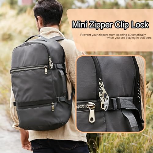 6Pcs Double Opening Lock Zipper Pull Replacement Clips, Small Carabiner Clips, Zipper Locks Anti Theft Deterrent for Bag Luggage Pickpocket Backpack Purse Travel Suitcase (Bronze) - color: 6pcs Bronze
