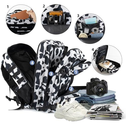 45L Military Tactical Backpack 3 Day Molle Assault Pack Large Army Bug Out Bag Rucksack Daypack for Men Outdoor Hiking Army Camping Hunting, Cow Print - color: Cow Print