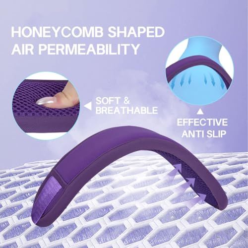 60 Inch Shoulder Strap with Removable Ultra-Thick Pad，Adjustable Buckles and Metal Hooks - color: Purple