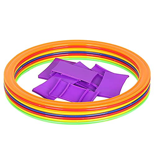 RiToEasysports 10pcs 28cm 38cm Speed Agility Training Rings, with Connection Clips for Soccer Football Basketball Sport Footwork Drills