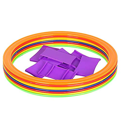 RiToEasysports 10pcs 28cm 38cm Speed Agility Training Rings, with Connection Clips for Soccer Football Basketball Sport Footwork Drills