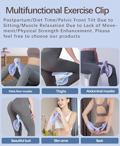 Pelvic Floor Exercise Device Available in 35 lb and 49 lb Resistance, Kegel and Inner Thigh Muscle Trainer, Home Workout Equipment for Postpartum Recovery, Women and Men, with Band - color: Blue