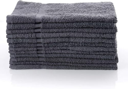Simpli-Magic Cotton Hand Towels 16"x27" (12 Pack) – Soft Towels for Bathroom, Kitchen, Salon & Gym (Gray) - color: Gray