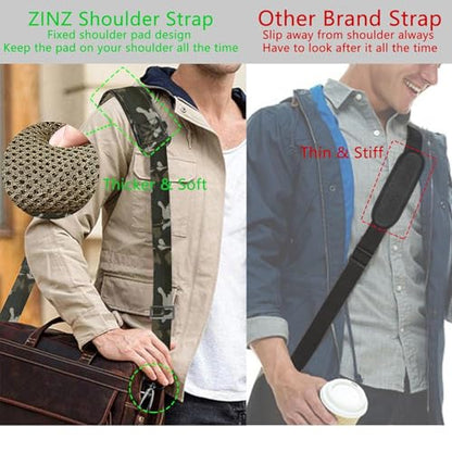 ZINZ 79 inch Shoulder Strap, Extra-thick Fixed Cushion Pad and Dual Clasps Universal Replacement Strap with Metal Swivel Hooks for Laptop Bags, Luggage Bags, Camera, Crossbody(Camouflage Green) - color: Camouflage Green