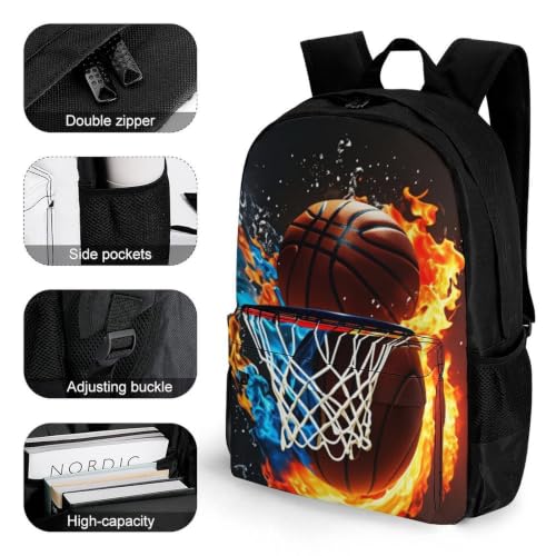 Throw Basketball Backpack, Durable Polyester Daypack with Laptop Compartment, Reinforced Bottom, Adjustable Shoulder Straps And Multi Pockets for Travel And Daily Use - color: Throw Basketball