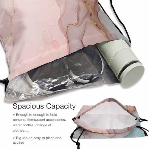Drawstring Gym Backpack Gold Abstract Liquid Volleyball Bag Sports Backpack Art Marble Paint Sophisticated Grunge 14x16.9 Inch - color: Marble Texture