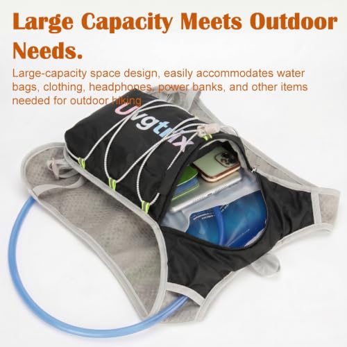 Hydration Vest Backpack with 2L Water Bladder, Lightweight Breathable Run Pack for Cycling Hiking Climbing Running - color: Black