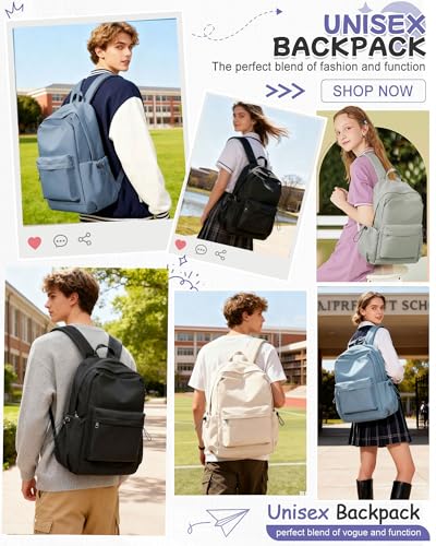 Small Black Backpack for School, High School Book Bag Back Pack for Teens Girls Boys, Lightweight College Backpack Bookbag for Women Men, Simple Casual Daypack Mochilas Escolares para Adolescentes - color: Black