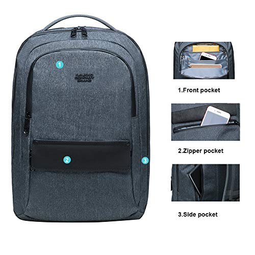 KAUKKO Laptop Outdoor Backpack Traveling Daypack Hiking Rucksack Large Capacity Bag Fits 15.6"(KB01-Darkgrey) - color: Kb01darkgrey