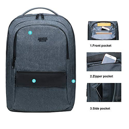 KAUKKO Laptop Outdoor Backpack Traveling Daypack Hiking Rucksack Large Capacity Bag Fits 15.6"(KB01-Darkgrey) - color: Kb01darkgrey