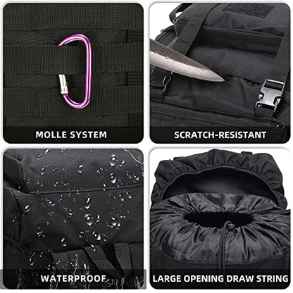 King'sGuard 70L Camping Hiking Backpack for Men Women Large Military Tactical Backpack Molle Rucksack Backpack for Outdoor - color: Black