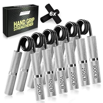 Hand Gripper Strengthener Set 50LB-300LB, Grip Strength Trainer (1/2/4/6 Pack) Forearm Strengthener for Muscle Building, Hand Sensitivity Training, Hand Rehabilitation Exercising - color: 6pcs(50lb+100lb+150lb+200lb+250lb+300lb)