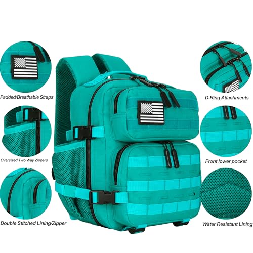 9L Mini Tactical Backpack for Men and Women Tactical Backpack Small for Hiking Small Tactical Bag Fitness Pack - color: Blackish Green