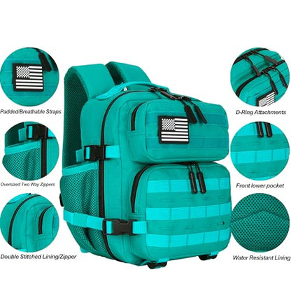 9L Mini Tactical Backpack for Men and Women Tactical Backpack Small for Hiking Small Tactical Bag Fitness Pack - color: Blackish Green
