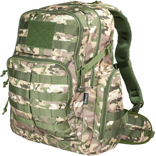RIVER ROAD Huntex 40L Tactical Backpack for Men & Women in Green Camo - Military Style Hunting Hiking & Travel Combat Backpack - Outdoor Tactical Backpacks Sport Mochila Tactica - color: Green Camo