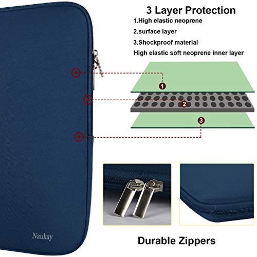 13 Inch Laptop Case,Resistant Neoprene Laptop Sleeve/Notebook Computer Pocket Case/Tablet Briefcase Carrying Bag Compatible with MacBook Pro,MacBook Air,Notebook Computer-(Dark Blue) - color: Dark Blue, size: 13.3 inch