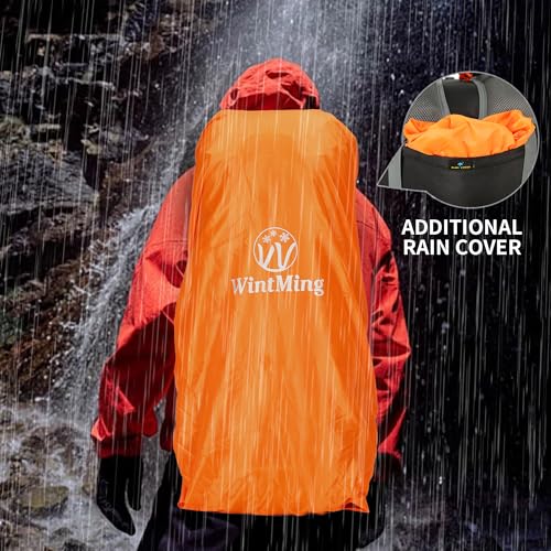 75L Hiking Backpack with Rain Cover Waterproof Camping Backpack Shoes Warehouse for Men Women, Frameless - color: Black, size: 75L