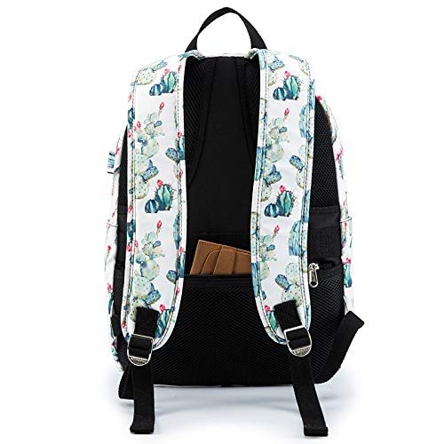 Kinmac Water Resistant Laptop Travel Outdoor Backpack with USB Charging Port for 13 inch 14 inch and 15.6 inch Laptop (Cacti) - color: Cactus