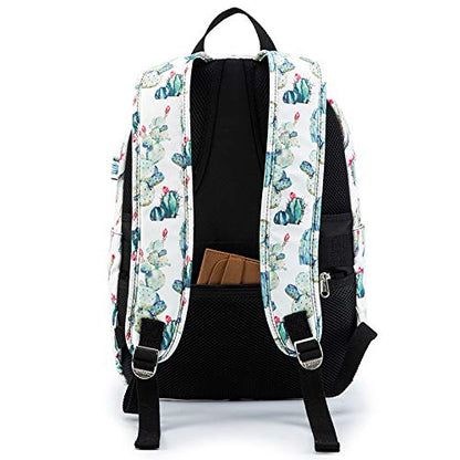 Kinmac Water Resistant Laptop Travel Outdoor Backpack with USB Charging Port for 13 inch 14 inch and 15.6 inch Laptop (Cacti) - color: Cactus
