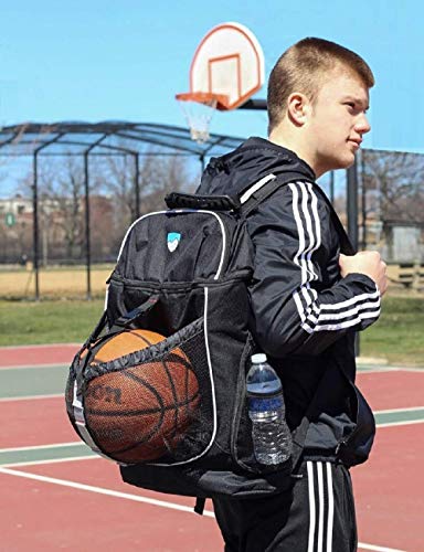 Hard Work Sports Basketball Backpack with Ball Compartment Spacious Shoe Storage for Basketball, Large Sports Bag for Boys Youth