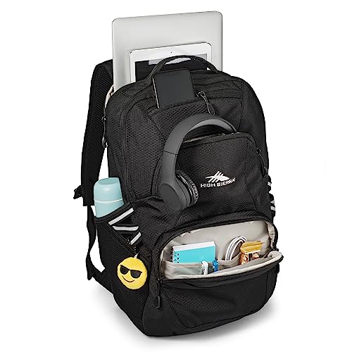 High Sierra Swoop Backpack with Laptop Pocket + Tablet Sleeve, Fits most 17” Laptops, 30L, Black - color: Black