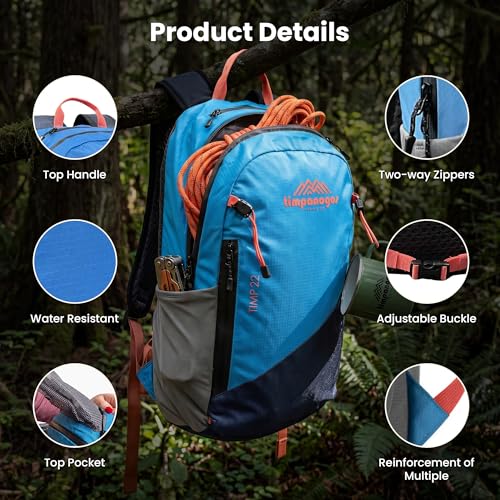 Timpanogos Elevation 22L Hiking Backpack, Lightweight Daypack for Men & Women made with Water-Resistant Ripstop Nylon, Hydration Compatible comes with Ergonomic Straps for Camping and Travel (Timp) - color: Timp