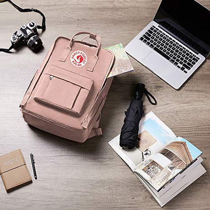 KALIDI Casual Laptop Backpack 15 Inches Classic Camping Rucksack Travel Outdoor Square Daypack College Hiking Gym Bag, Pink - color: Pink