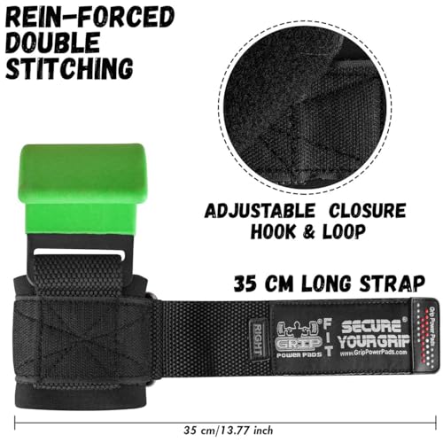 Weight Lifting Rod Hooks Heavy Duty Wrist Wraps Power Weight Lifting Training Gym Grips Straps Set of 2 - color: Lime, size: WOMEN-Wrist Size Small/Medium