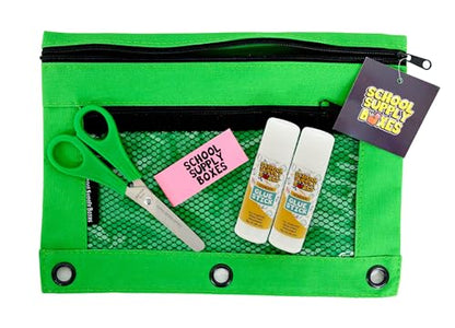 School Supply Boxes | 17" (Black or Clear) Backpack Bundle for (Elementary, Intermediate, or High School) (Intermediate, Black) - color: Black, style: Intermediate