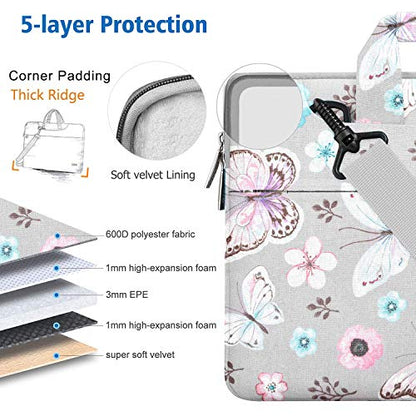 Hseok Laptop Shoulder Bag 13 13.3 14 Inch Case,Butterfly - color: Butterfly, size: 13-13.5 inch