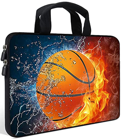 AMARY14 15 15.4 15.6 inch Laptop Handle Bag Computer Protect Case Pouch Holder Notebook Sleeve Neoprene Cover (Hot Basketball) - color: Hot Basketball