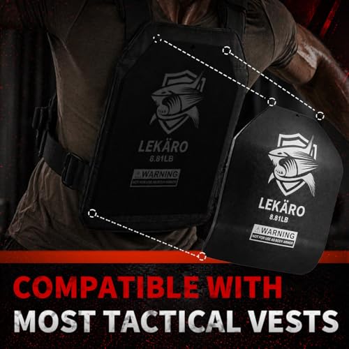 Weighted Vest Plates Set, Curved Front and Flat Back Weight Plates, 9.8 x 11 Inch, Ergonomic for Men and Women, Rust Resistant, CrossFit, Murph, Rucking, Strength Training - color: 8.81LB