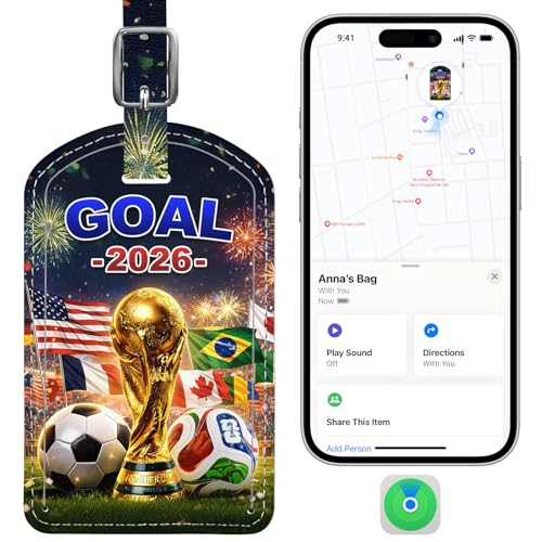 Luggage Tags Built-in Anti-Loss Tracker, Luxury Leather Luggage Tags for Suitcase, Travel Bags, Backpacks, Travel Organizer for Lost Baggage Prevention (Trophy) - color: Trophy